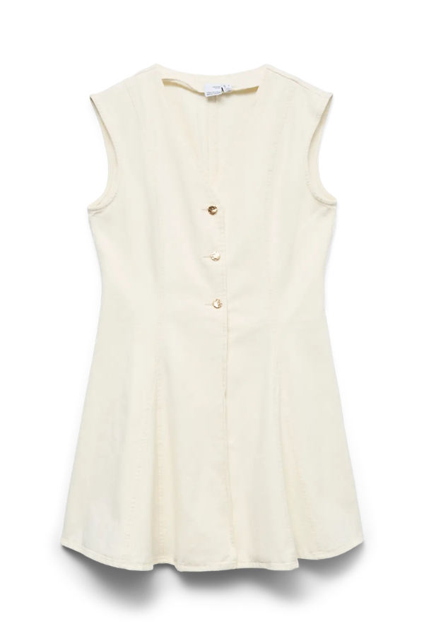 Malle Ecru Cotton Denim Dress