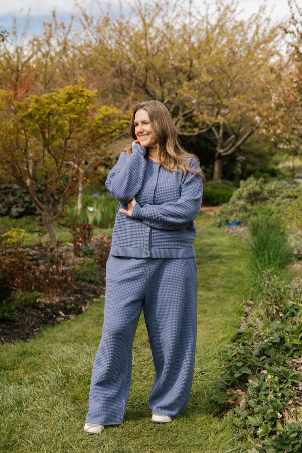 Megan Waffle Pant | Slate Blue