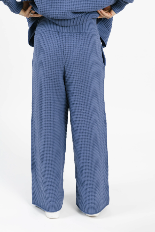 Megan Waffle Pant | Slate Blue