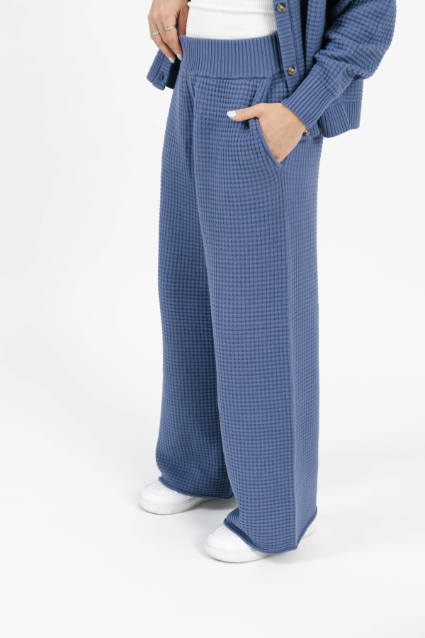 Megan Waffle Pant | Slate Blue