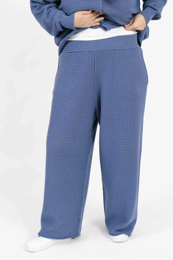 Megan Waffle Pant | Slate Blue