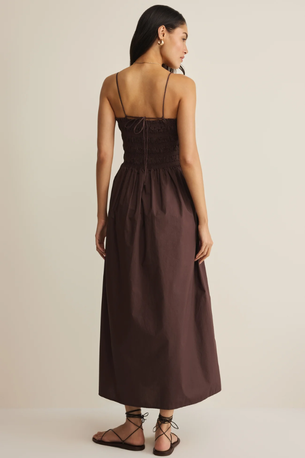 Cornelia Poplin Maxi Dress | Chocolate Cherry