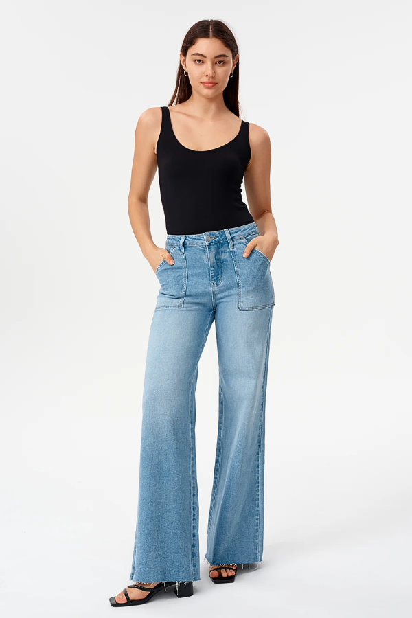 High Rise Wide Leg | Light Blue