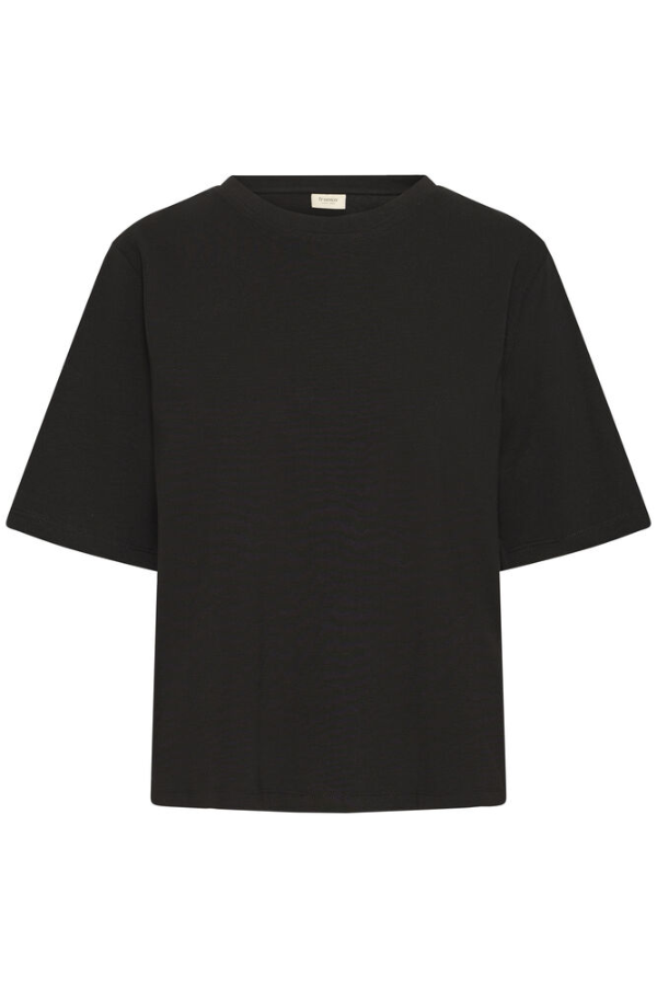 ZA Boxy Shoulder Tee | Black