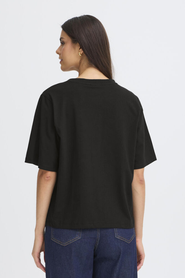 ZA Boxy Shoulder Tee | Black