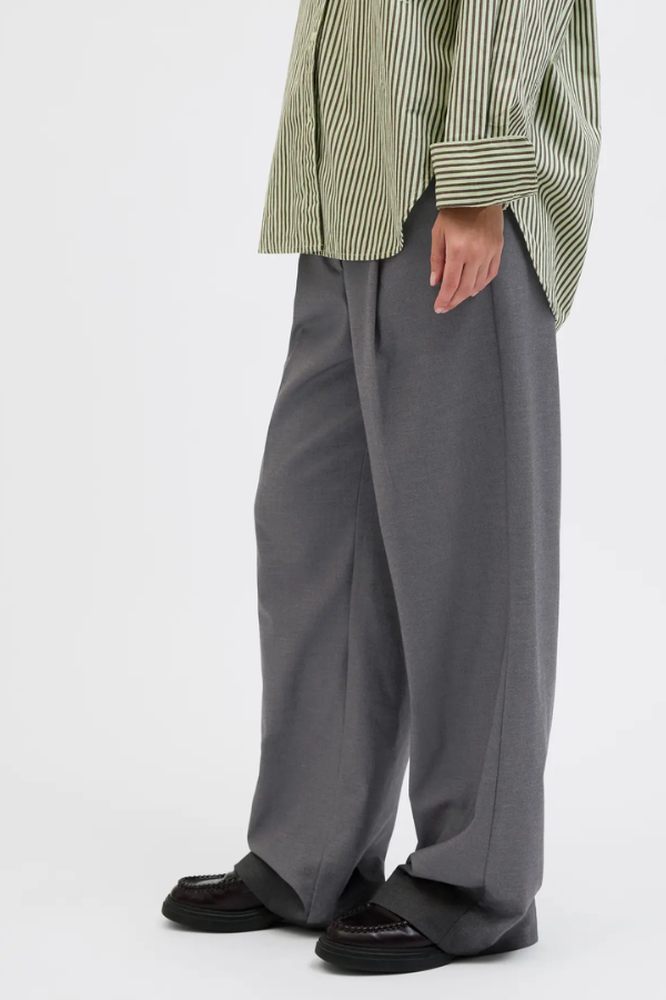 Ellis Wide Leg Trouser | Grey
