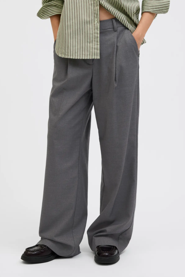 Ellis Wide Leg Trouser | Grey