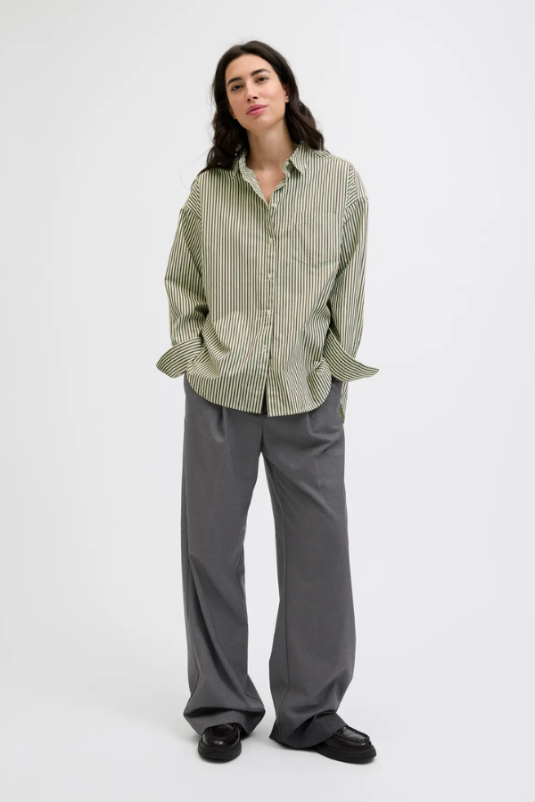 Ellis Wide Leg Trouser | Grey