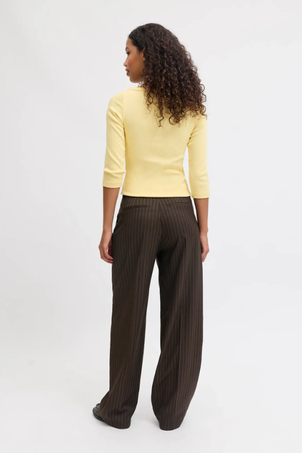 Ellis Wide Leg Trouser | Pinstripe