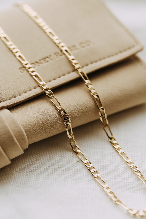 3mm Figaro Chain Necklace | 18k Gold Filled
