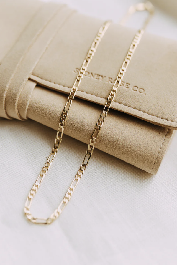 3mm Figaro Chain Necklace | 18k Gold Filled