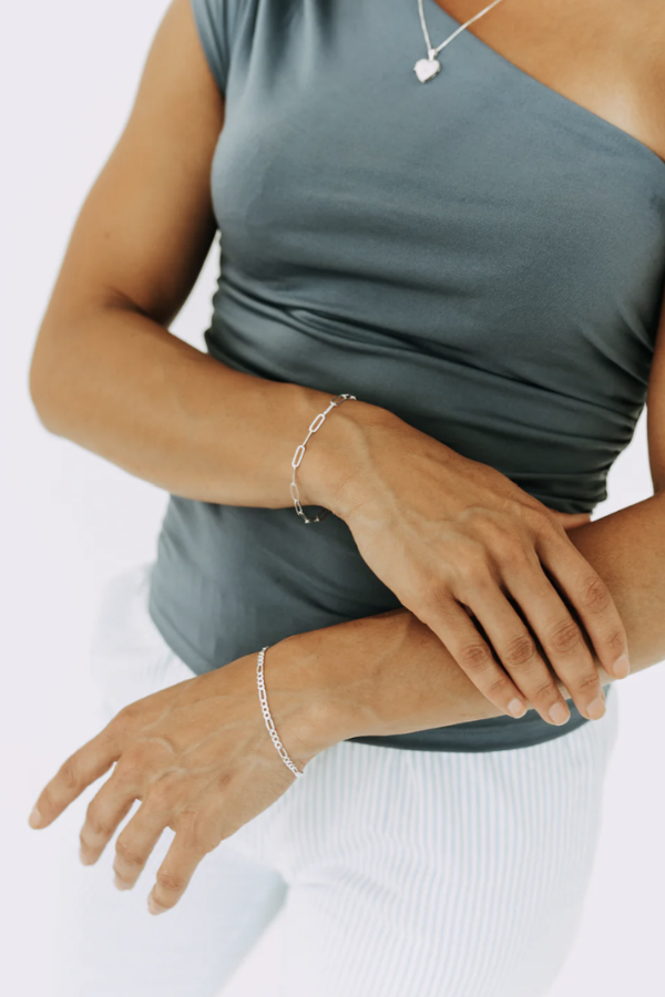 Sterling Silver Figaro Bracelet | 3mm Chain Bracelet