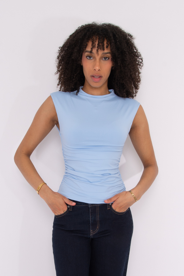 Yve Mock Neck Second Skin | Blue Breeze