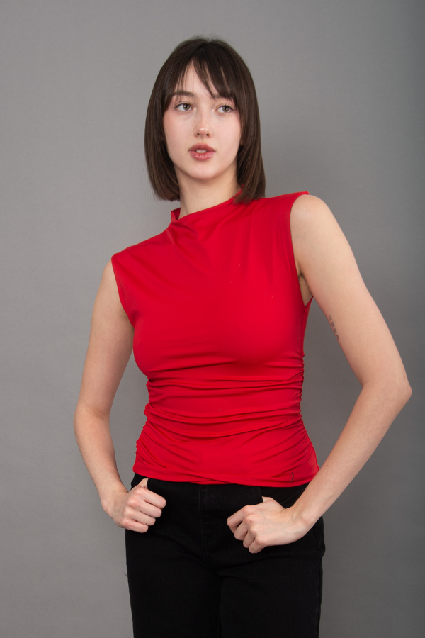 Yve Mock Neck Second Skin | Red