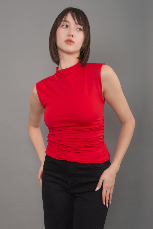 Yve Mock Neck Second Skin | Red