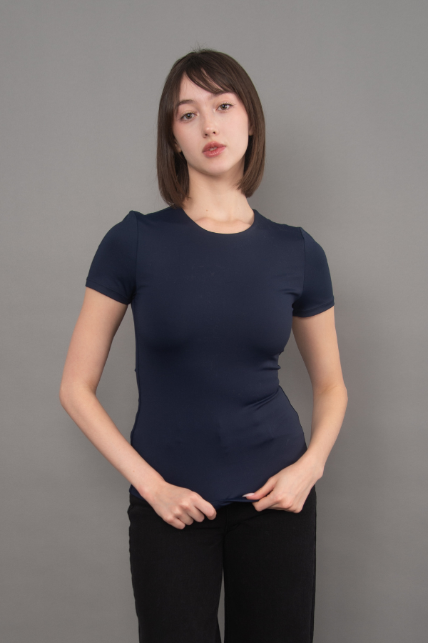 Roxi Second Skin Crewneck Tee | True Navy