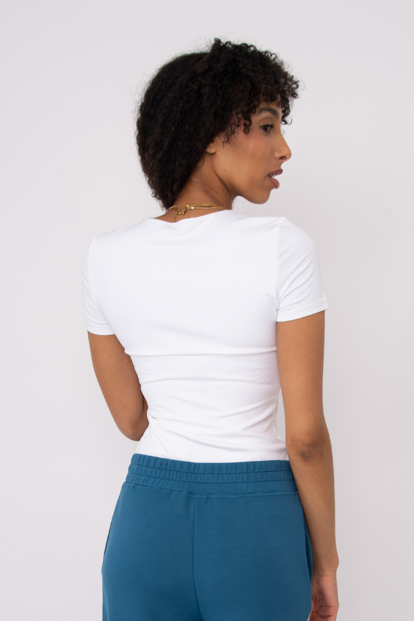 Roxi Second Skin Crewneck Tee | White