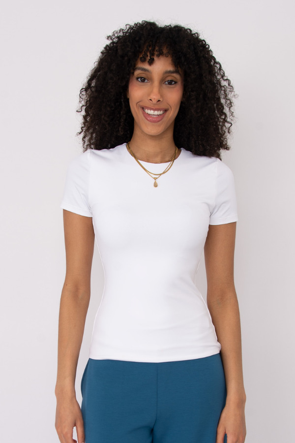 Roxi Second Skin Crewneck Tee | White