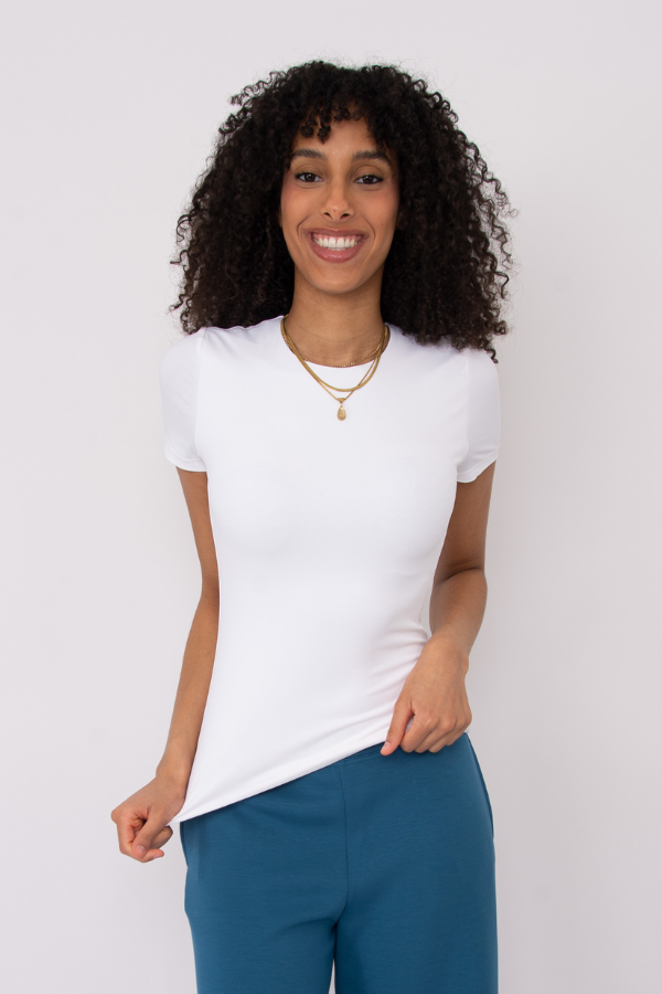 Roxi Second Skin Crewneck Tee | White