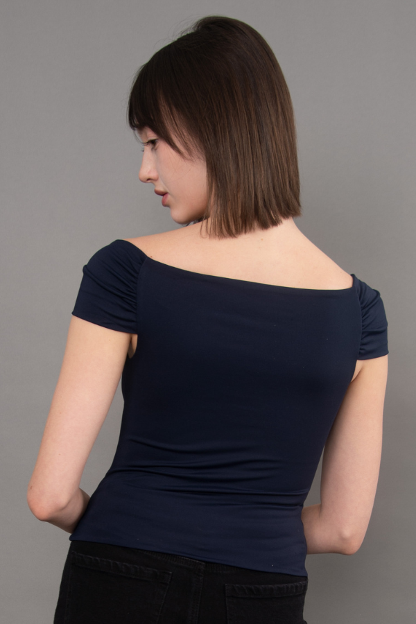 Ophera Second Skin Off The Shoulder Top | True Navy