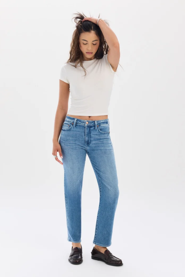 Rebel Mid Rise Slim Straight | Real Deal