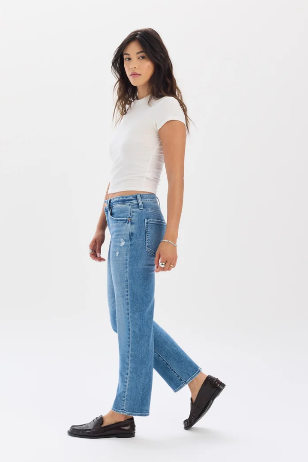 Rebel Mid Rise Slim Straight | Real Deal