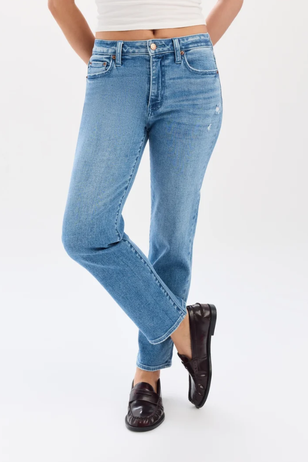 Rebel Mid Rise Slim Straight | Real Deal