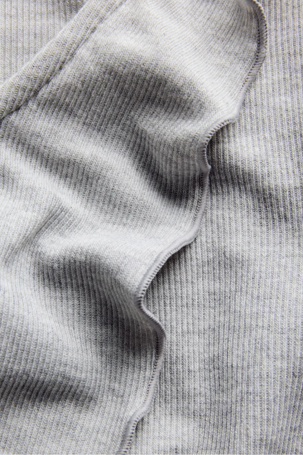 Ribbed Bow Long Sleeve | Grey