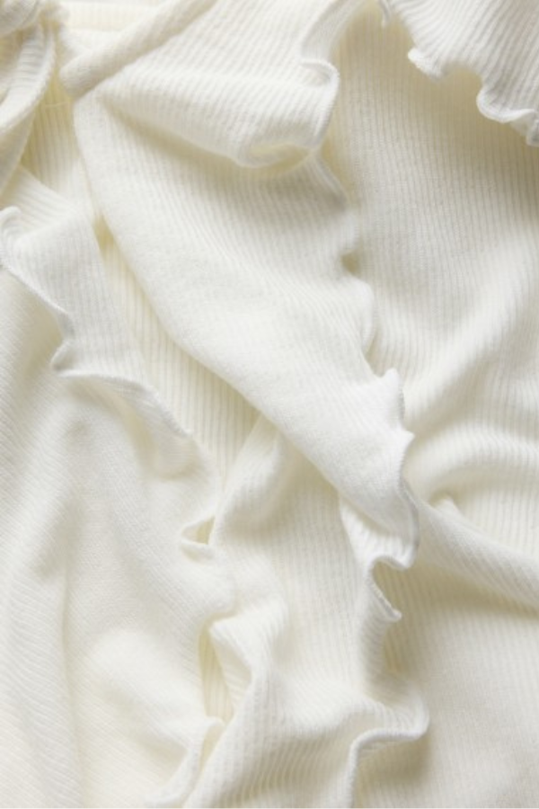 Ribbed Bow Long Sleeve | Cloud Dancer
