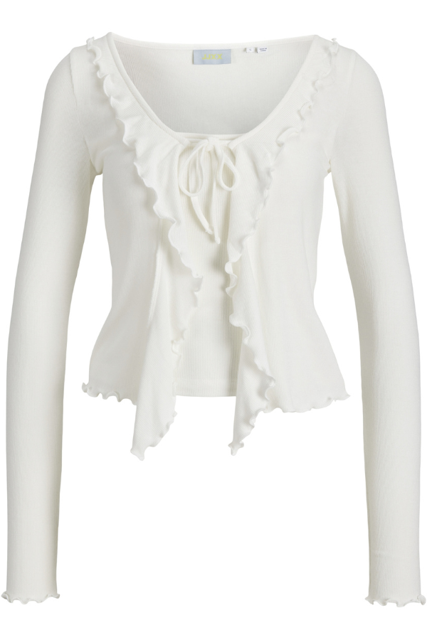 Ribbed Bow Long Sleeve | Cloud Dancer