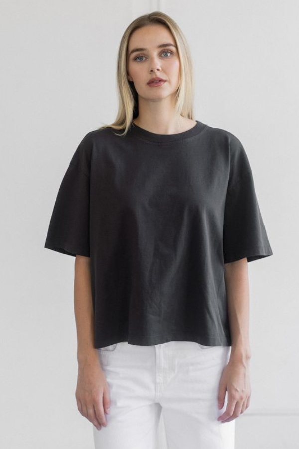 Boxy Tee | Washed Black