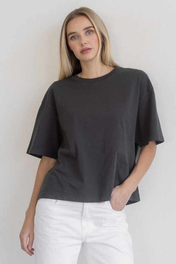 Boxy Tee | Washed Black