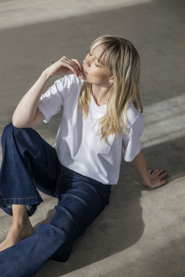 ZA Boxy Shoulder Tee | White