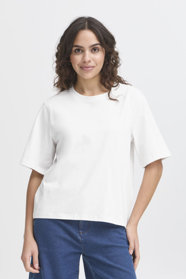 ZA Boxy Shoulder Tee | White