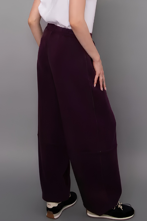Bentley Mineral Wash Scuba Barrel Pant | Deep Plum
