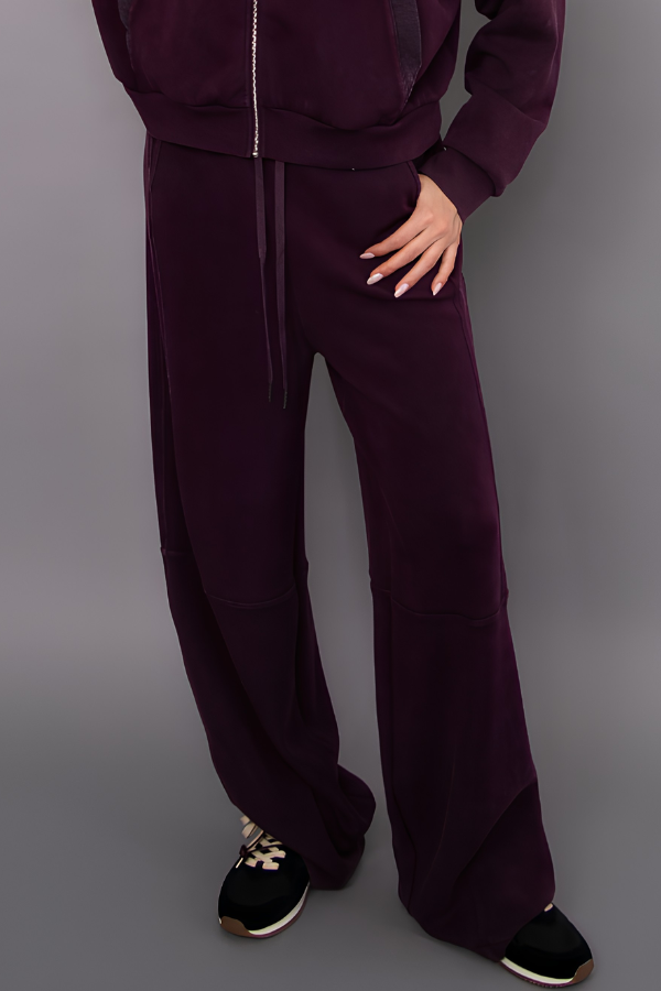 Bentley Mineral Wash Scuba Barrel Pant | Deep Plum