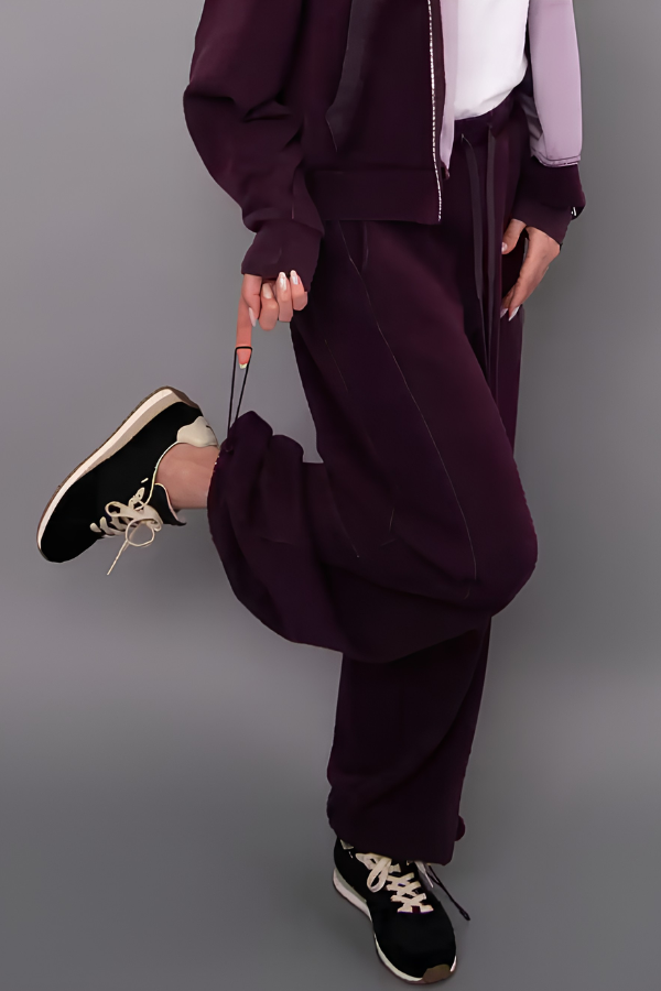 Bentley Mineral Wash Scuba Barrel Pant | Deep Plum