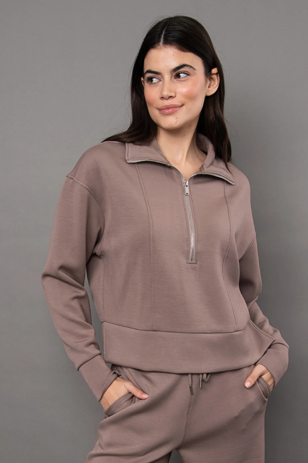 Mayura Scuba Half Zip Pullover | Moon Rock