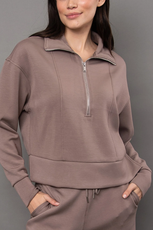 Mayura Scuba Half Zip Pullover | Moon Rock