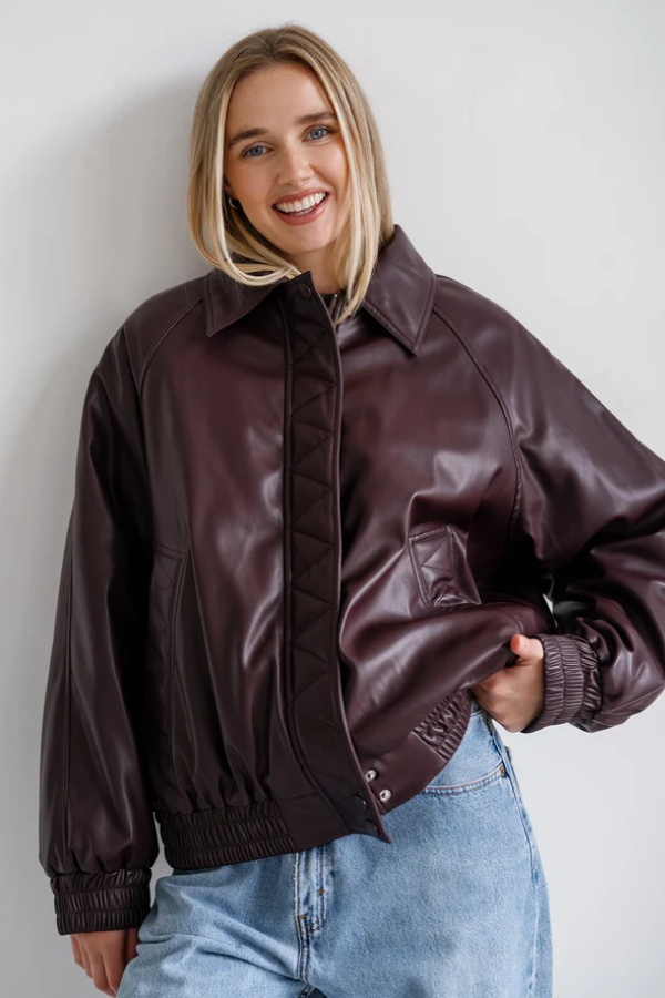 Oversized Bomber | Plum