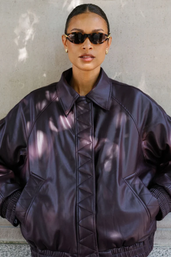 Oversized Bomber | Plum