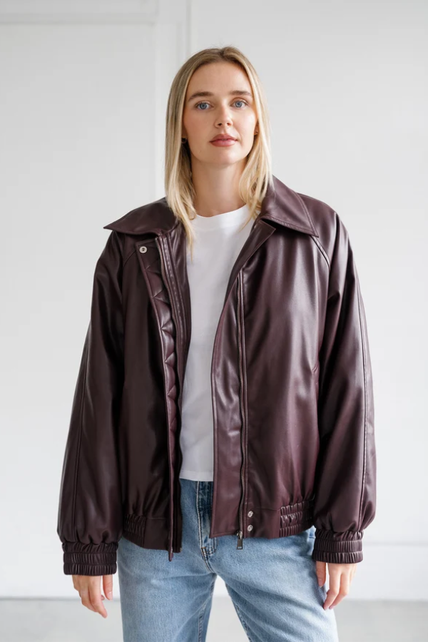 Oversized Bomber | Plum