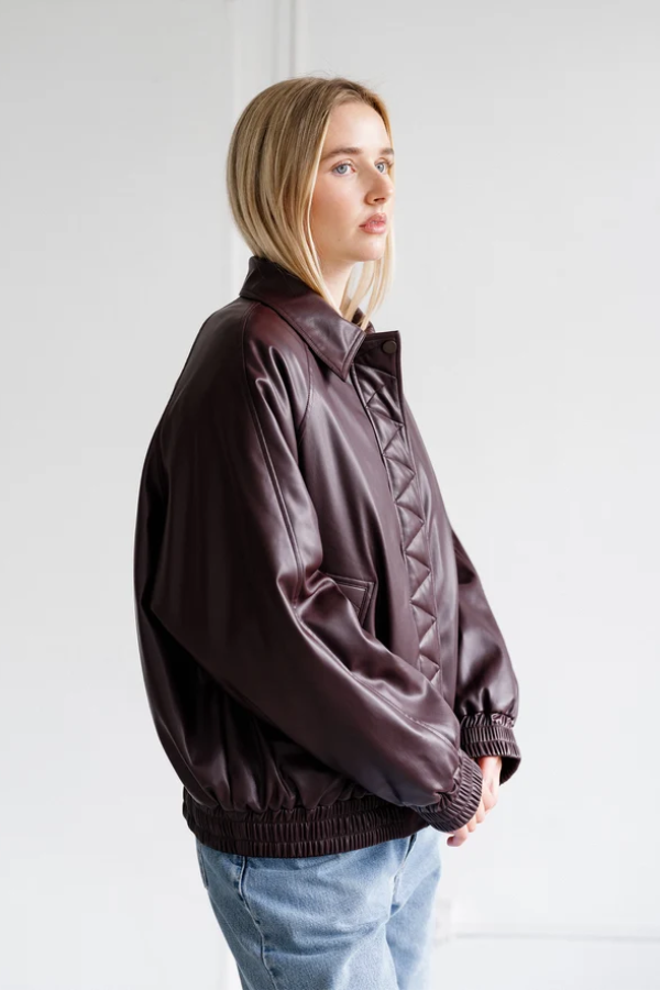 Oversized Bomber | Plum