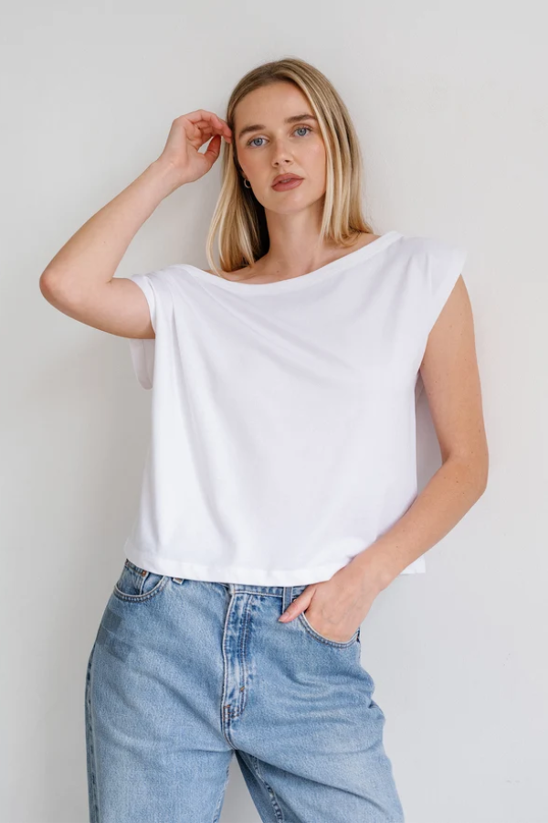 Off the Shoulder Tee | White