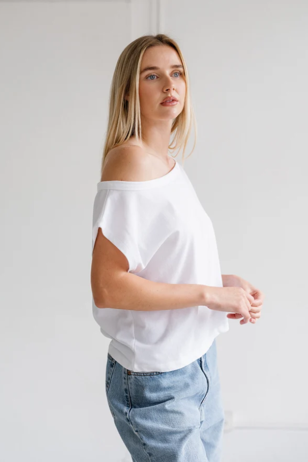 Off the Shoulder Tee | White