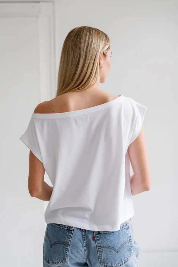 Off the Shoulder Tee | White