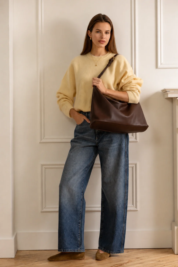 Triangle Bag | Chocolate Brown Pebble
