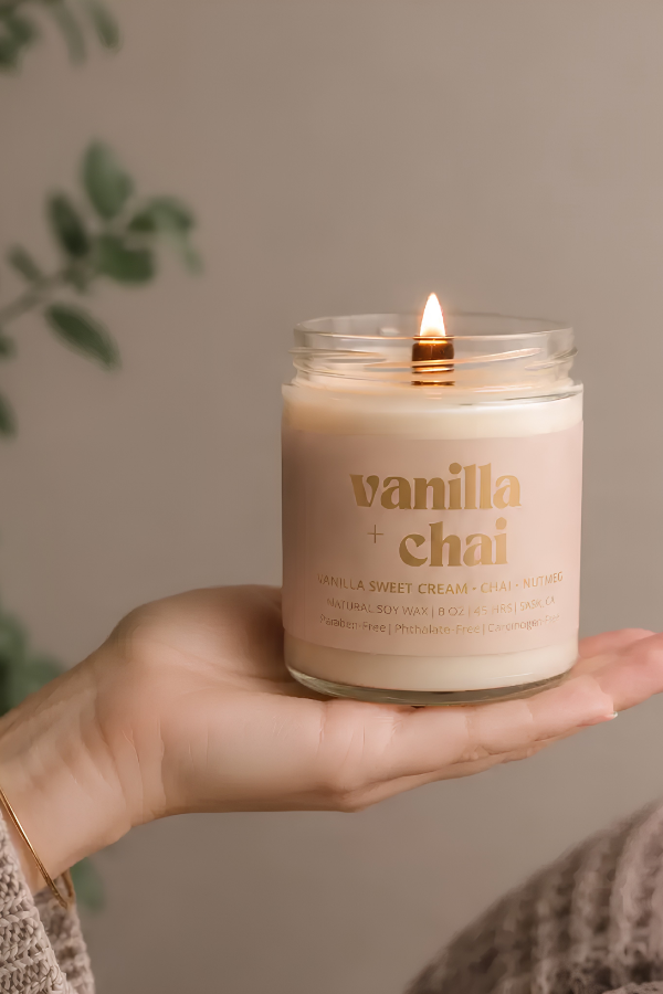 Vanilla Chai | 8oz Non Toxic Soy Candle