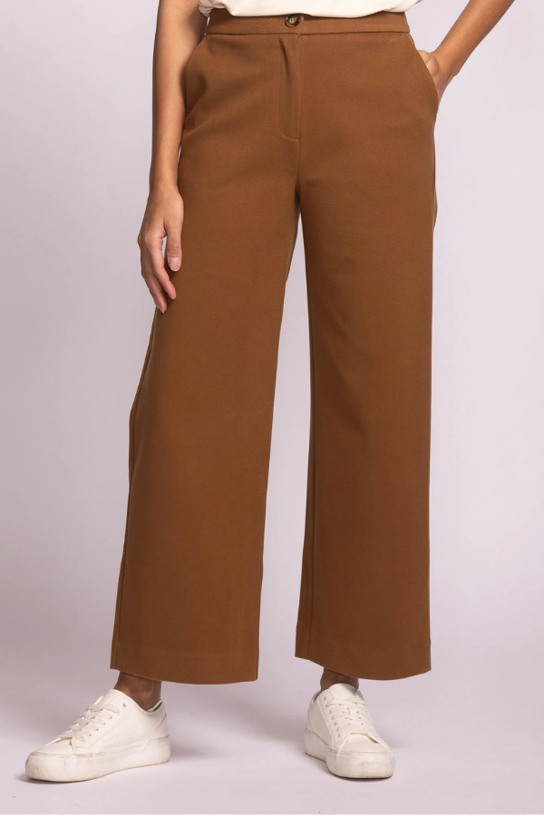 Nadia Full Length Dress Pants | Light Brown