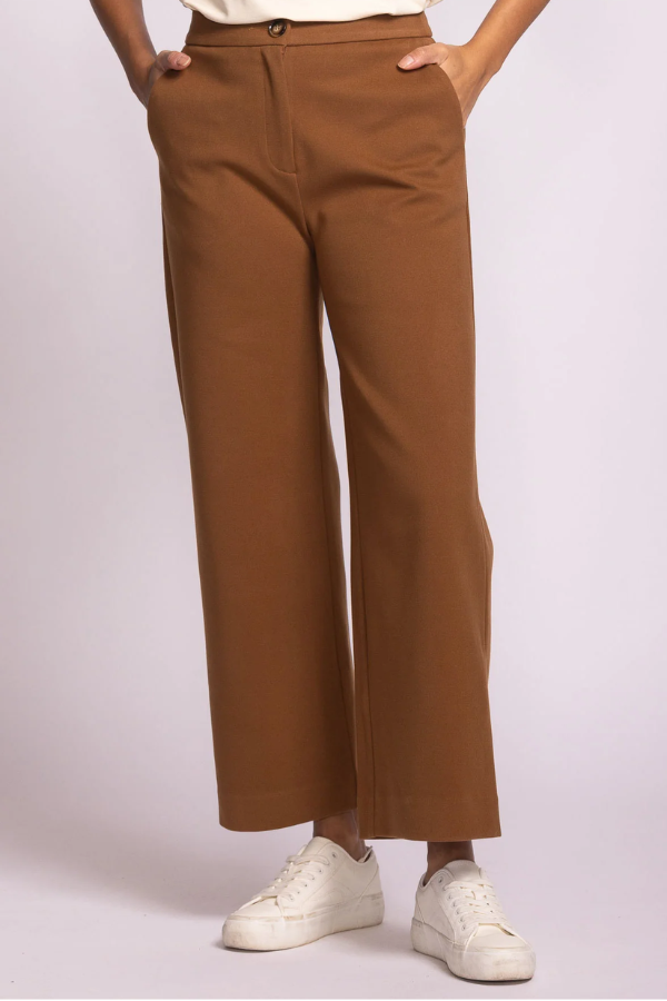 Nadia Full Length Dress Pants | Light Brown